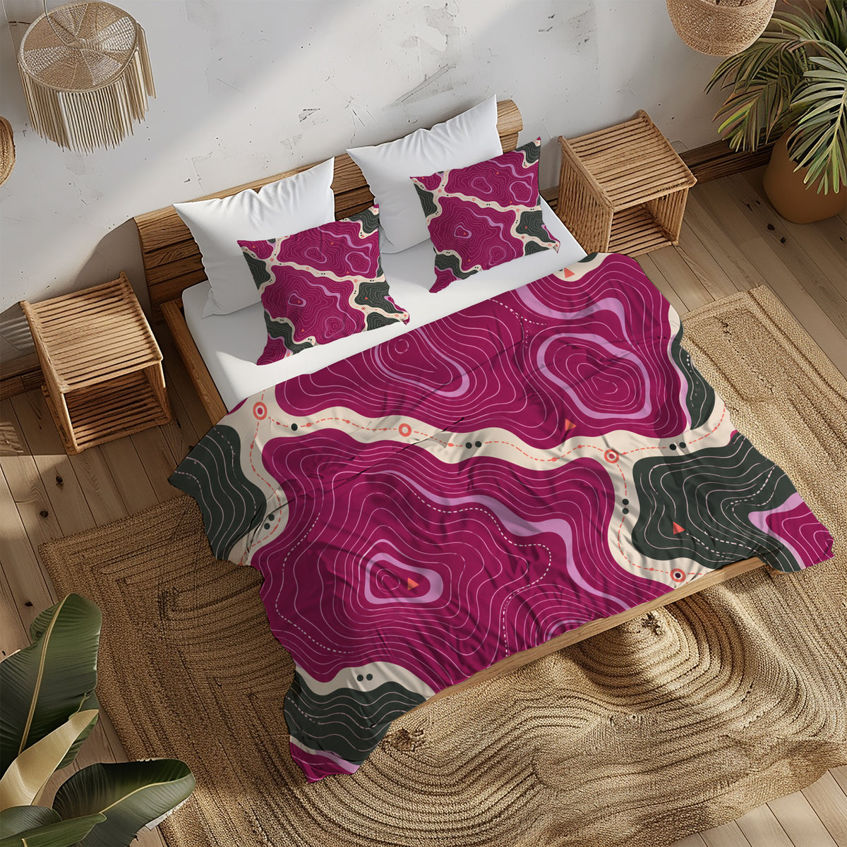 Sapphic Trail Utility Duvet Cover Set - Print 14
