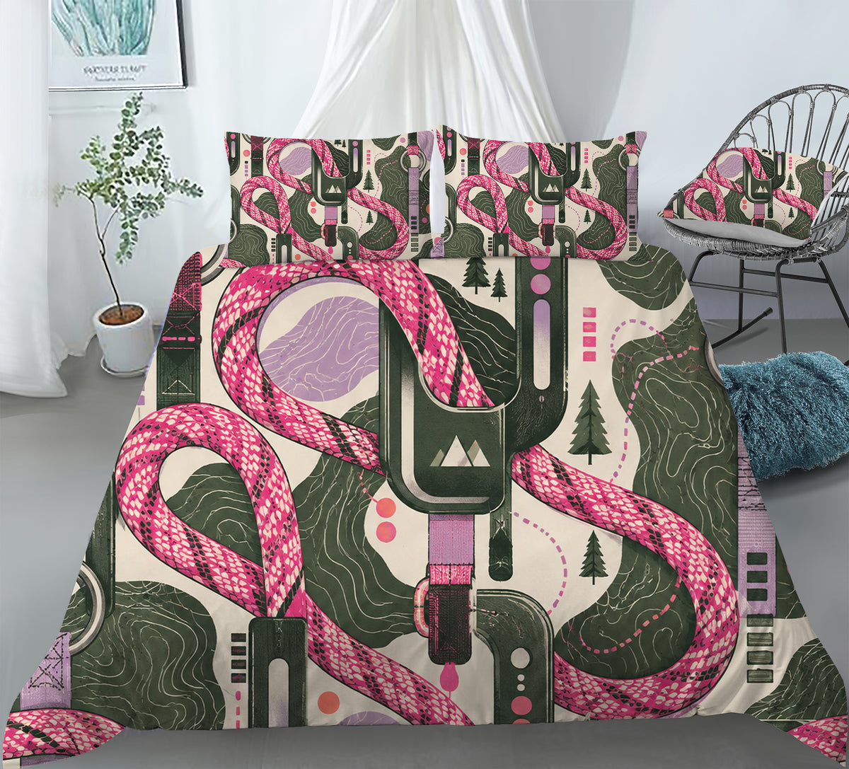 Sapphic Trail Utility Duvet Cover Set - Print 21