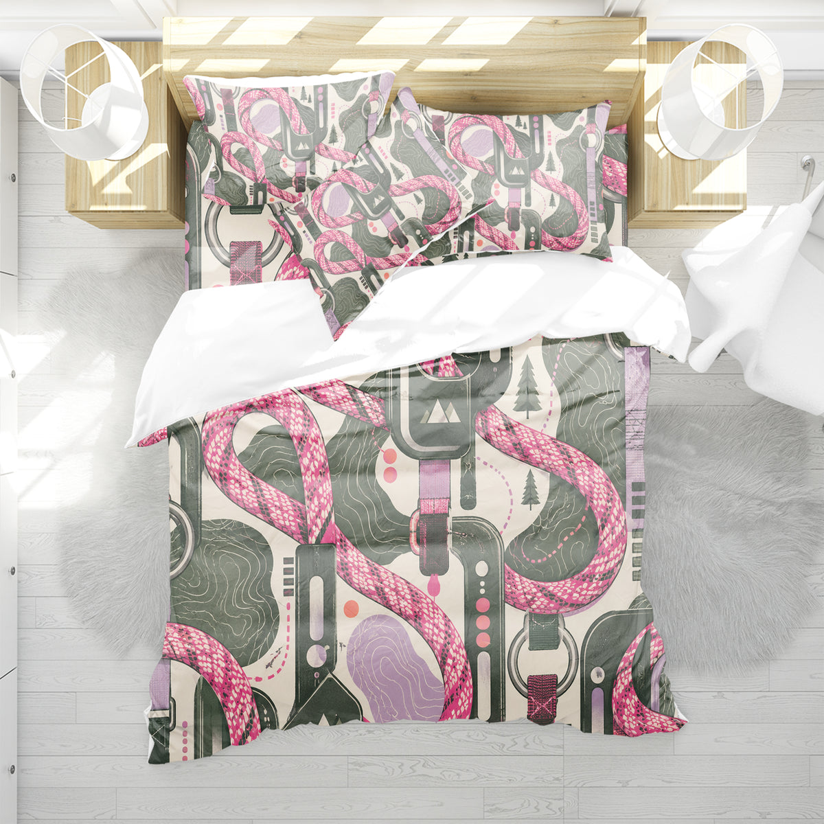 Sapphic Trail Utility Duvet Cover Set - Print 23