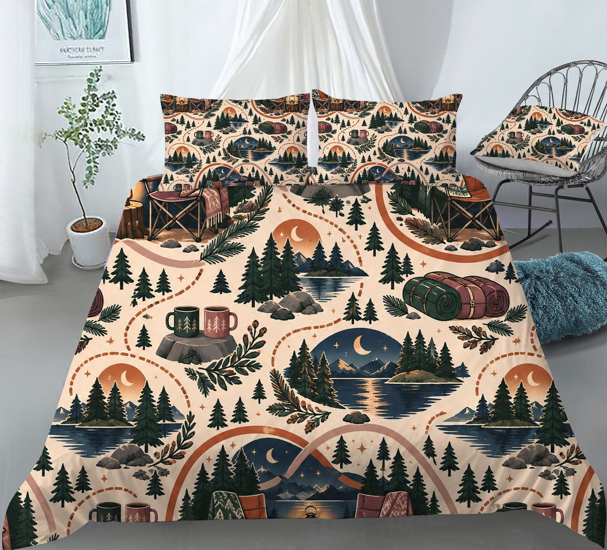 Sapphic Trail Utility Duvet Cover Set - Print 27