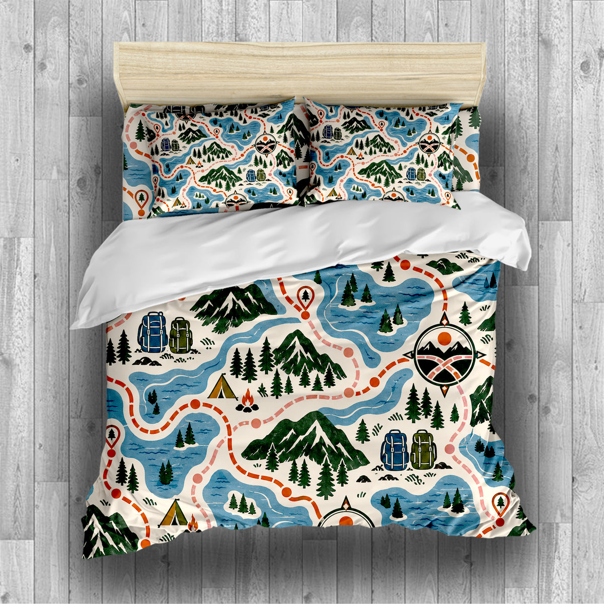 Sapphic Trail Utility Duvet Cover Set - Print 31