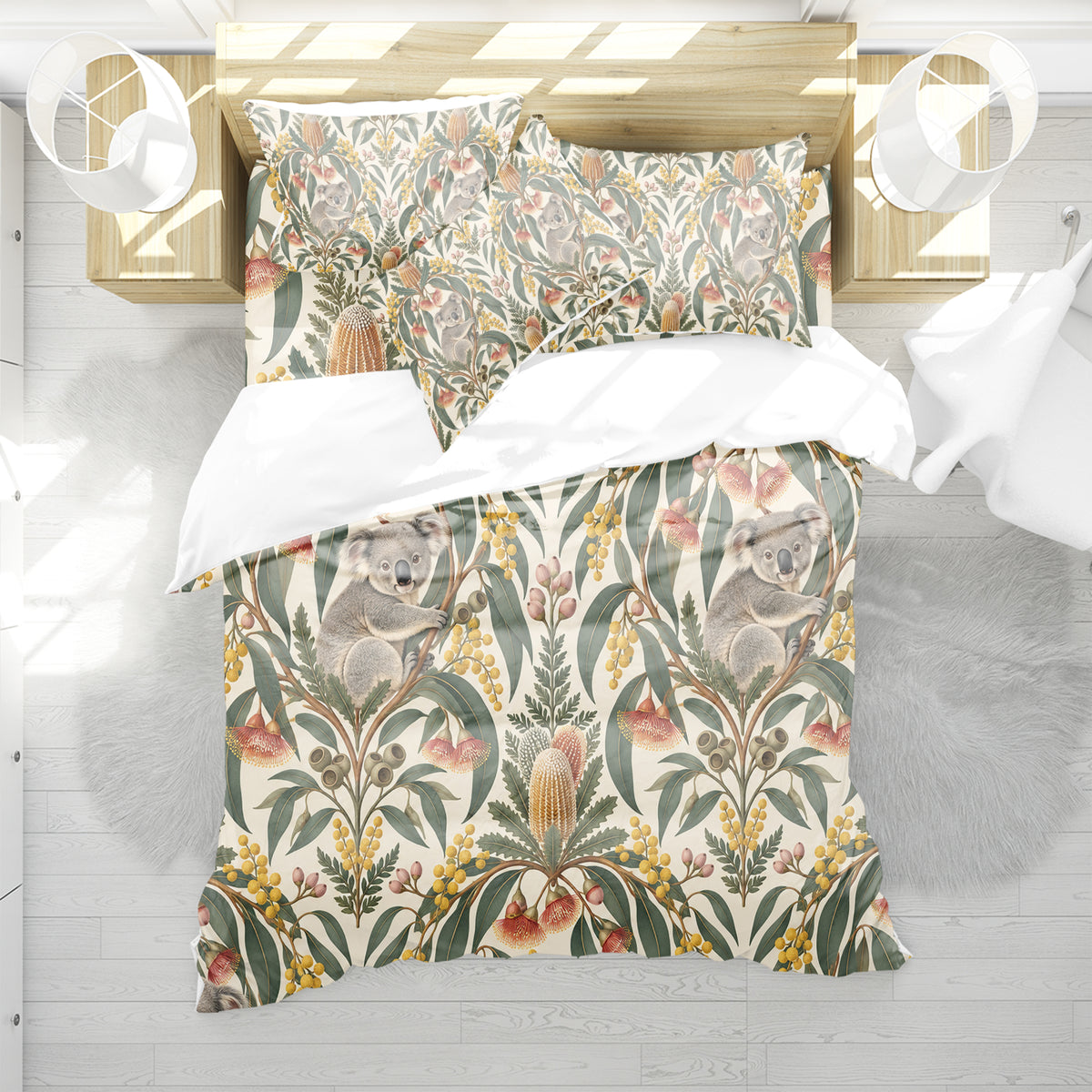 Australian Koala Habitat Duvet Cover Set - Print 11