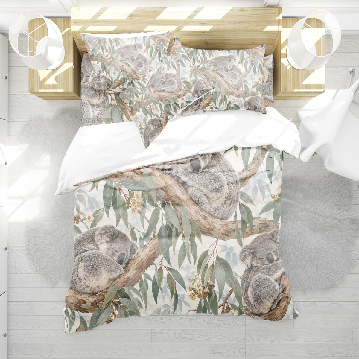 Australian Koala Habitat Duvet Cover Set - Print 17