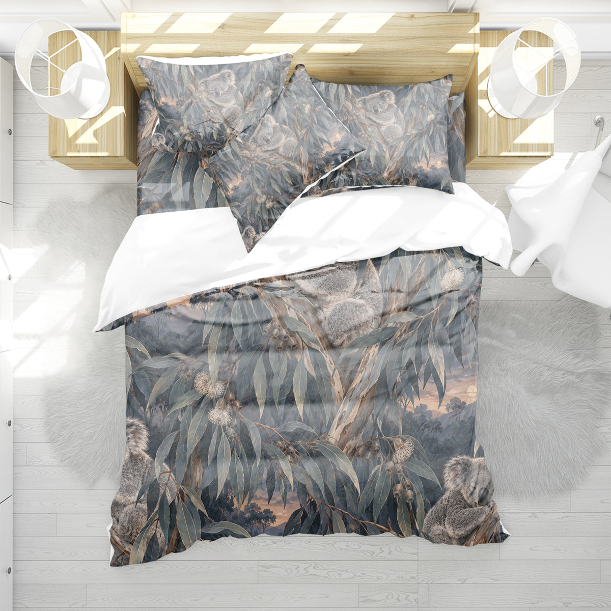 Australian Koala Habitat Duvet Cover Set - Print 35