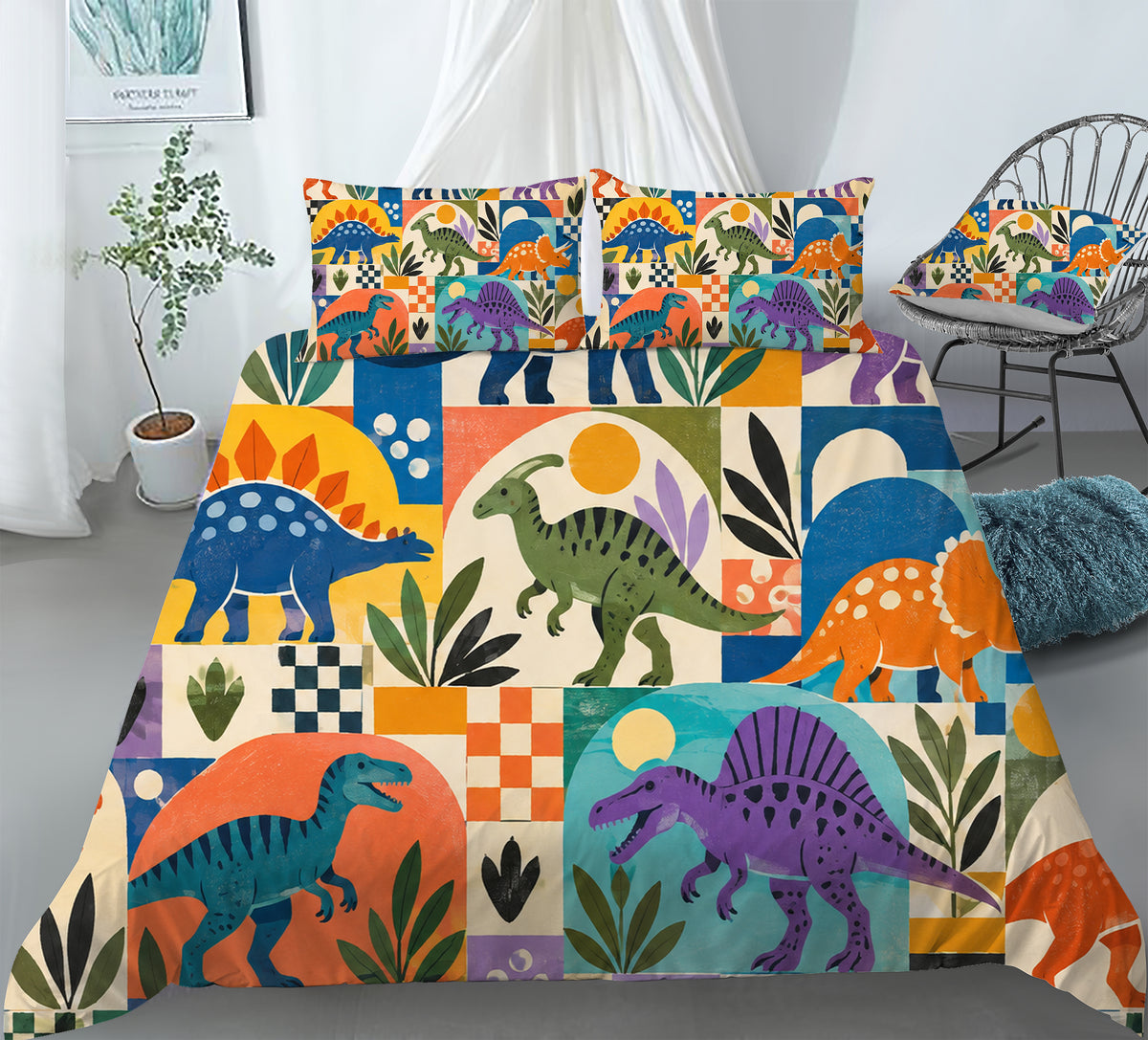 Dinosaur Discovery Room Duvet Cover Set - Print 33