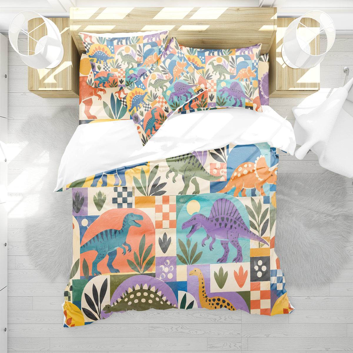 Dinosaur Discovery Room Duvet Cover Set - Print 35