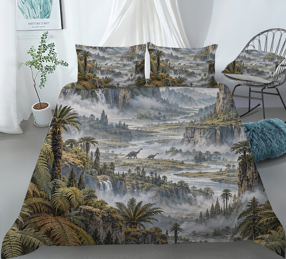 Mesozoic Fern Conservatory Duvet Cover Set - Print 15