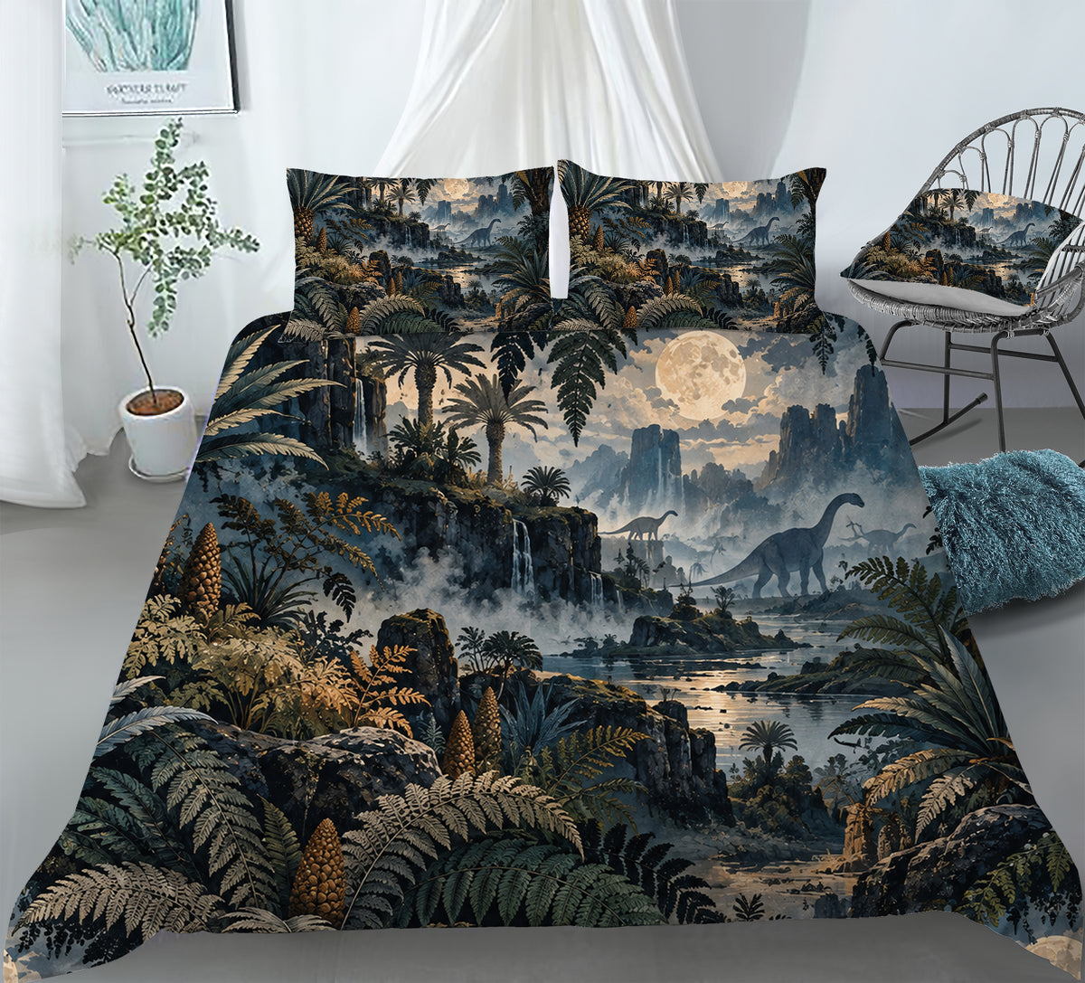 Mesozoic Fern Conservatory Duvet Cover Set - Print 33