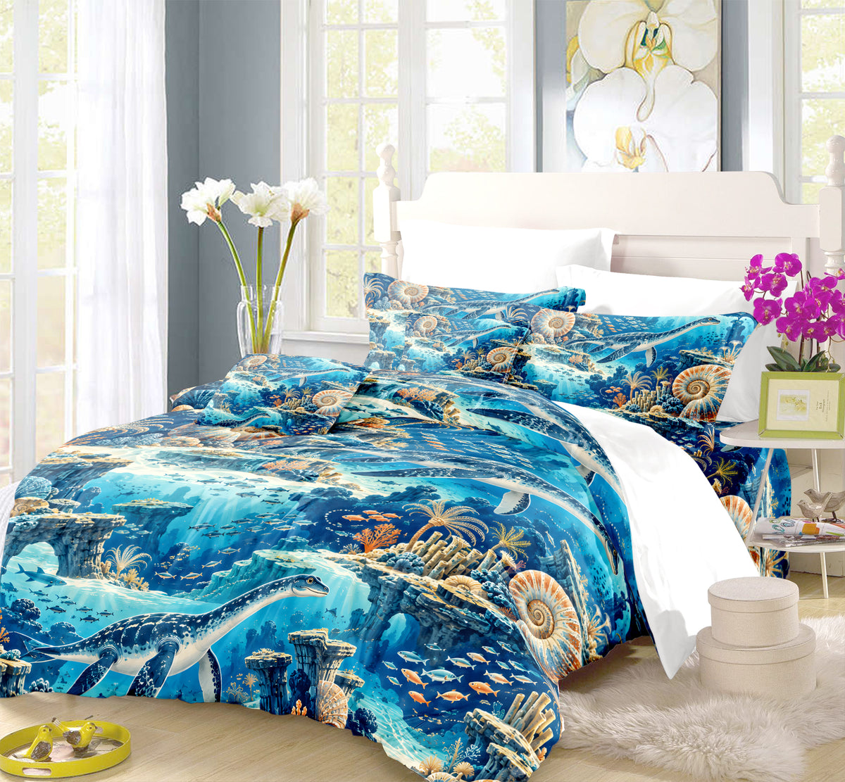 Prehistoric Ocean Kids Duvet Cover Set - Print 6