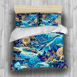 Prehistoric Ocean Kids Duvet Cover Set - Print 1