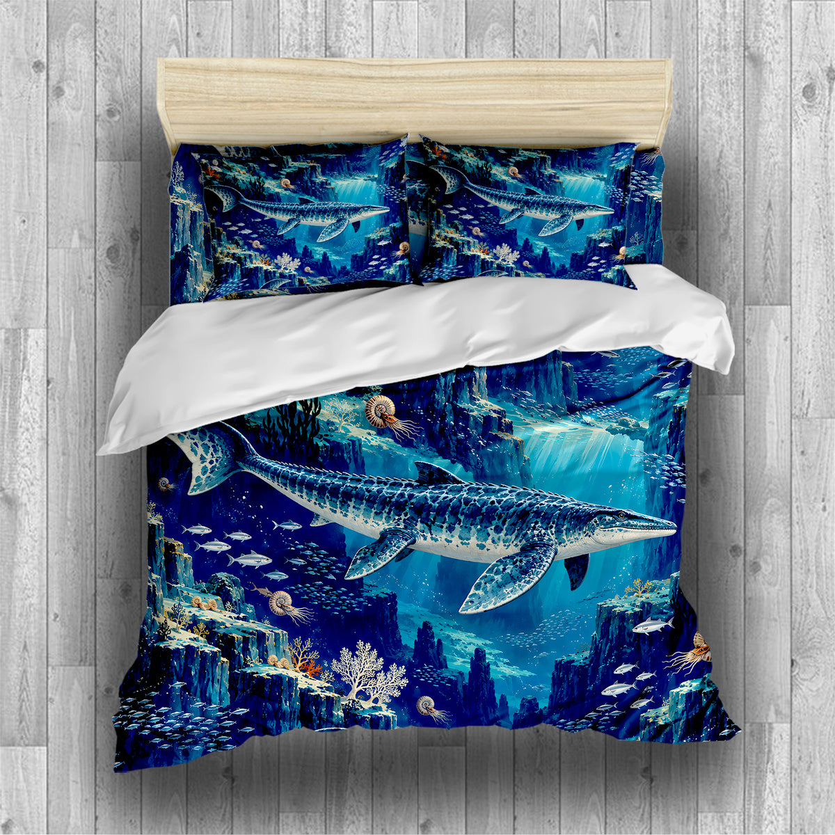 Prehistoric Ocean Kids Duvet Cover Set - Print 7