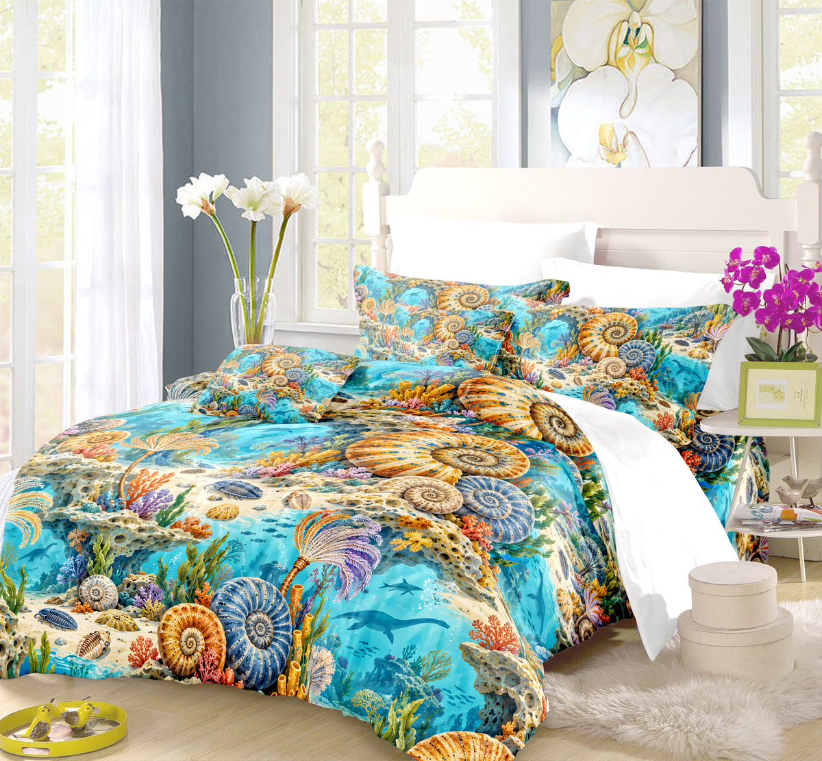 Prehistoric Ocean Kids Duvet Cover Set - Print 18
