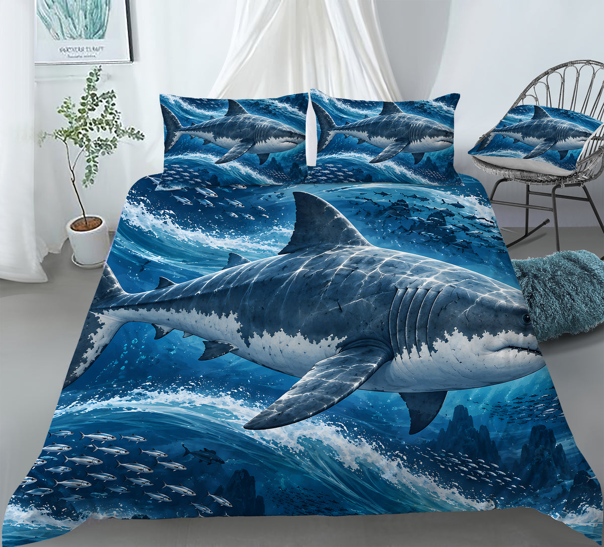 Prehistoric Ocean Kids Duvet Cover Set - Print 21