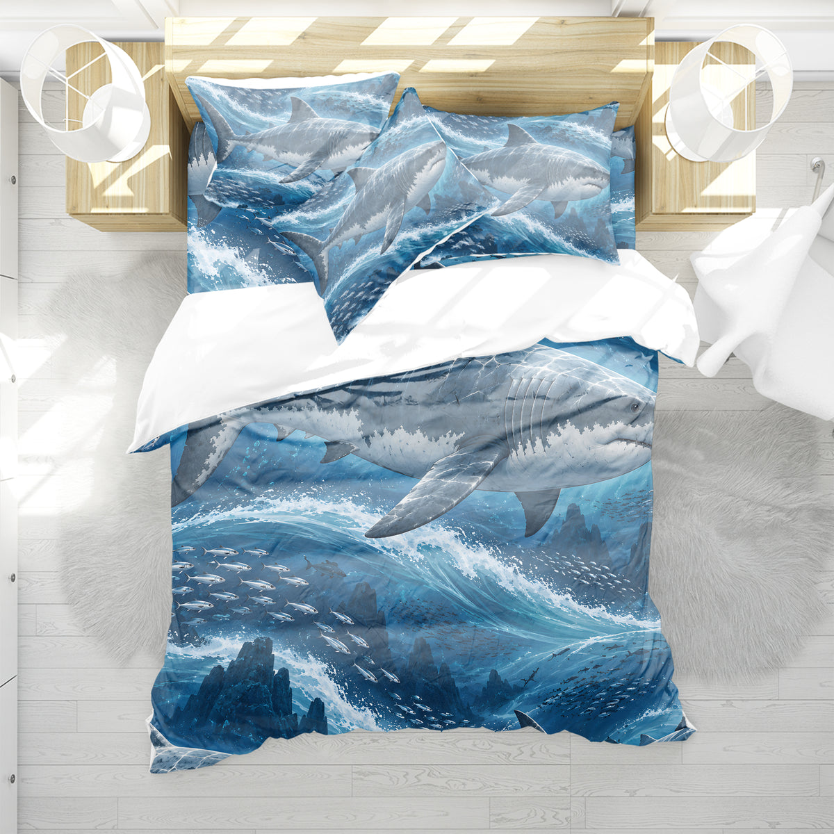 Prehistoric Ocean Kids Duvet Cover Set - Print 23