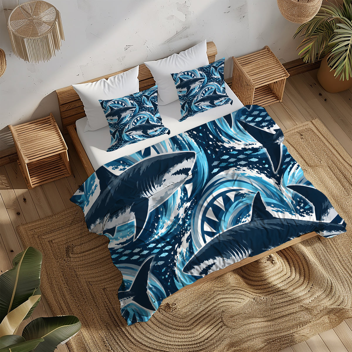 Prehistoric Ocean Kids Duvet Cover Set - Print 26