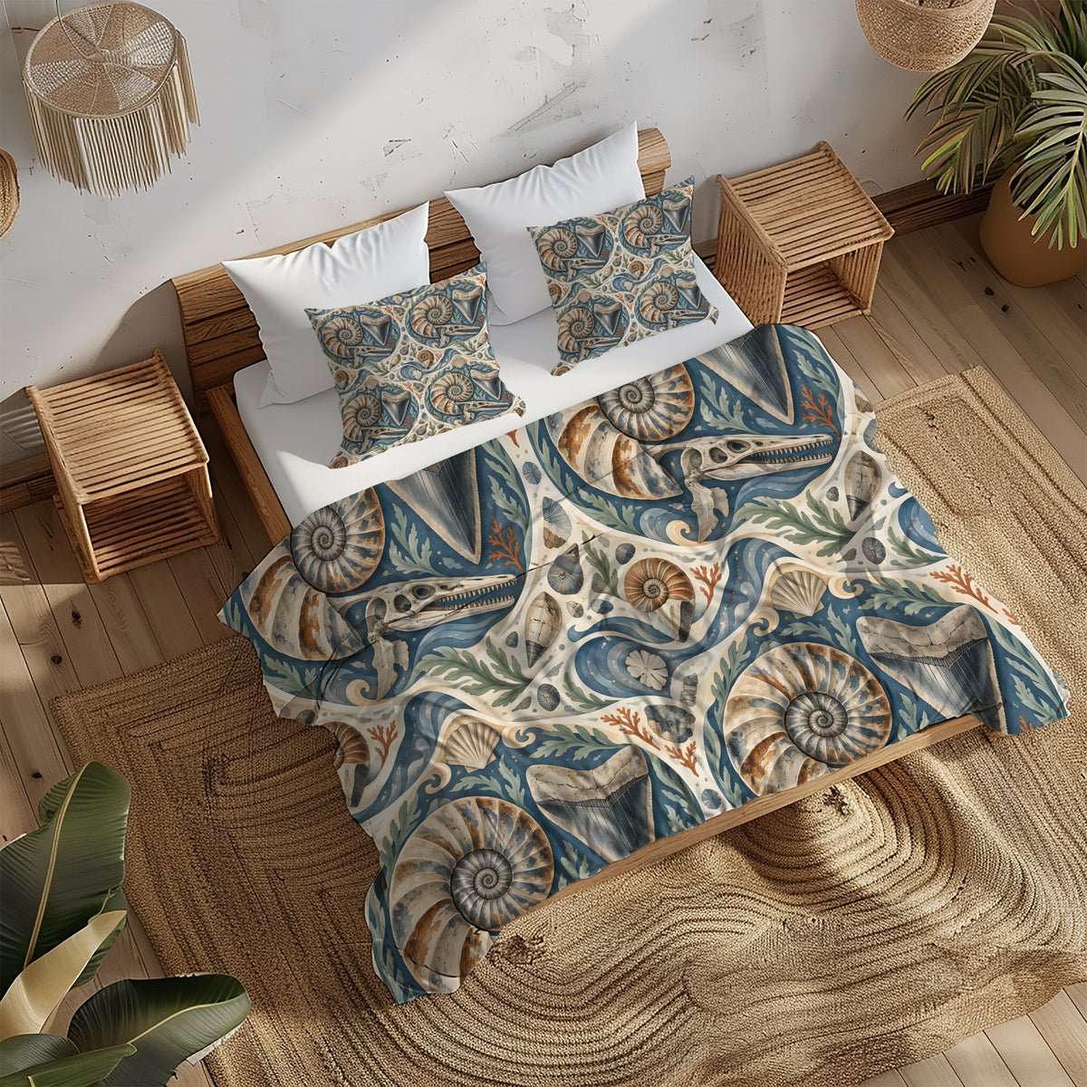 Prehistoric Ocean Kids Duvet Cover Set - Print 32