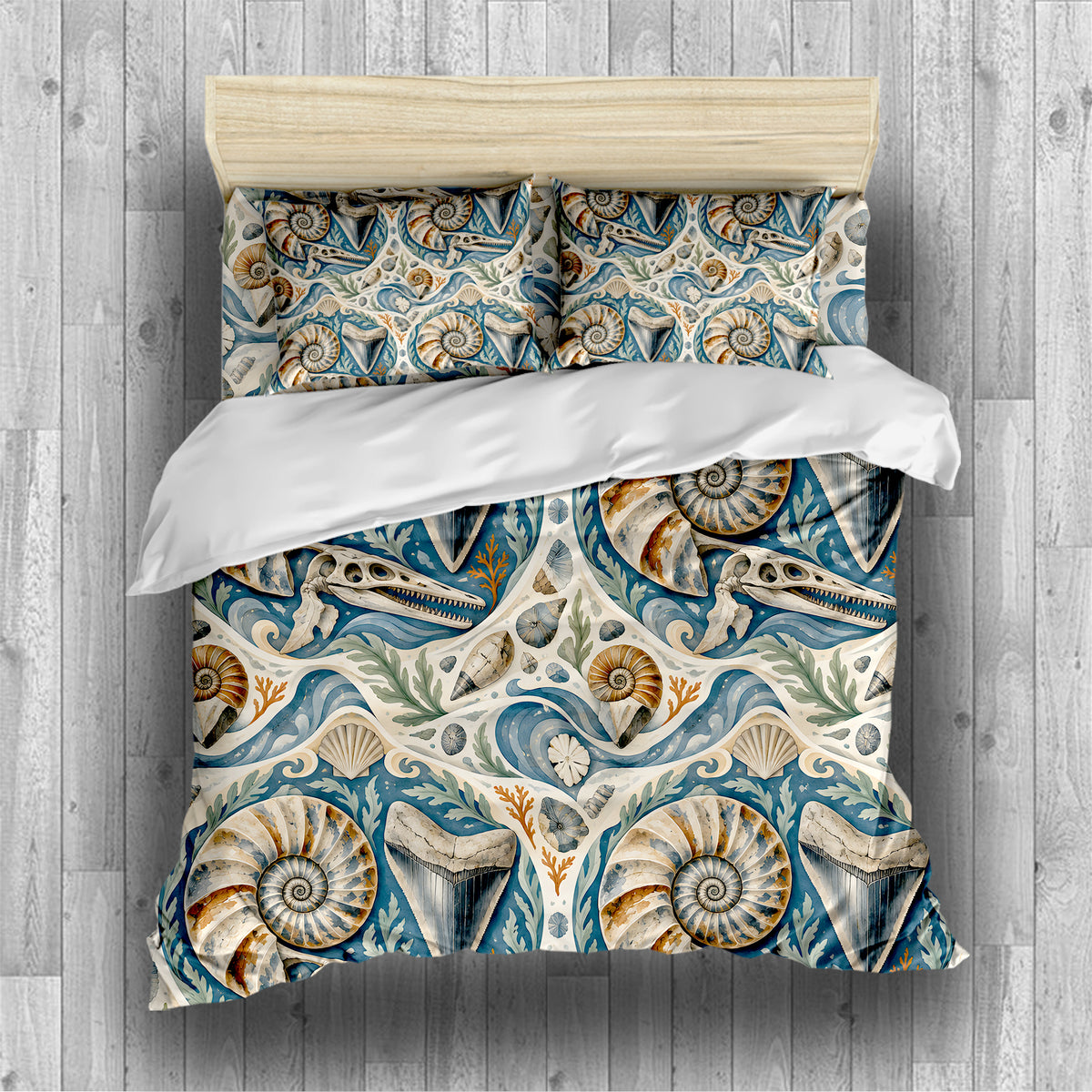 Prehistoric Ocean Kids Duvet Cover Set - Print 31