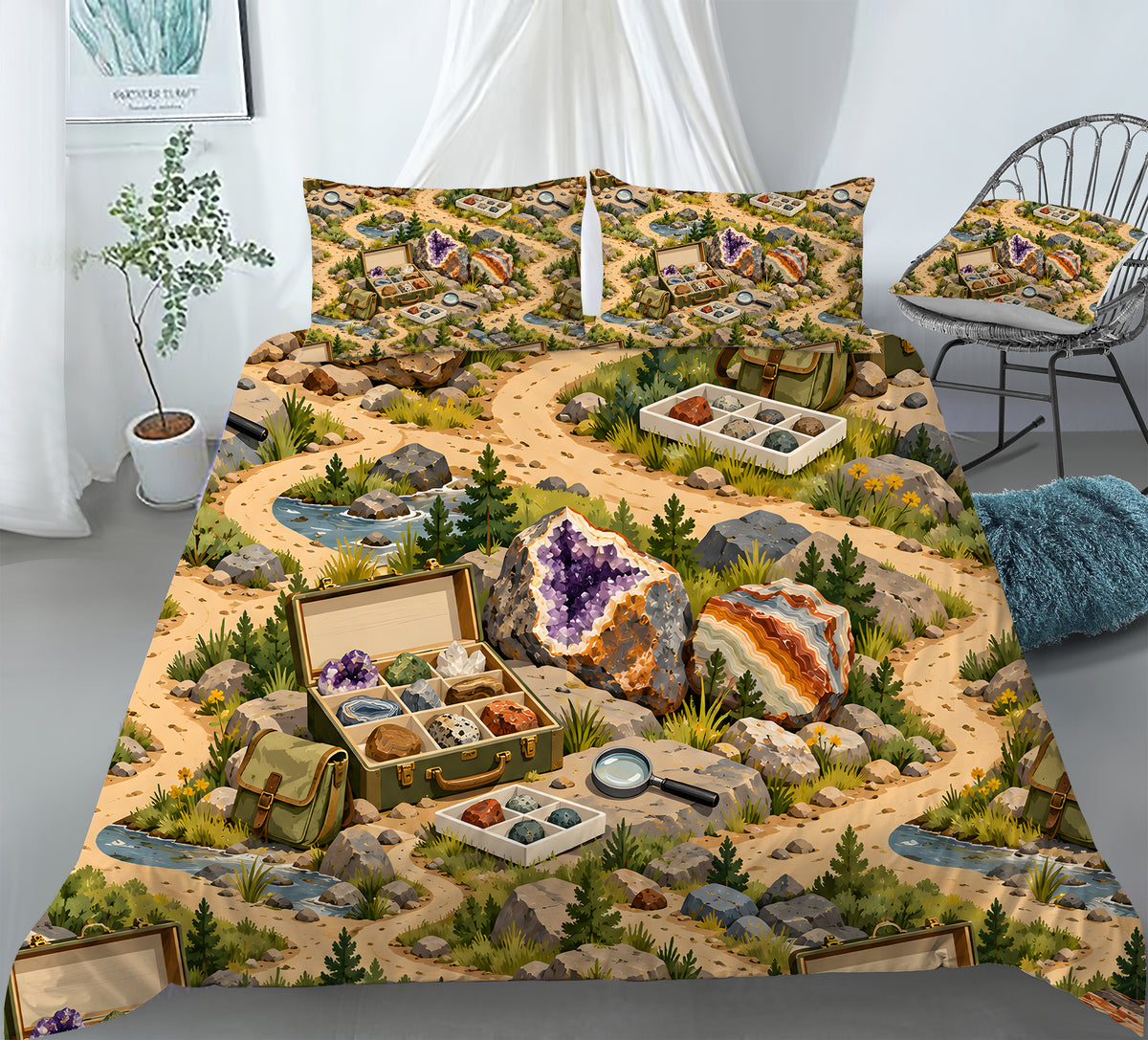 Junior Rockhound Field Camp Duvet Cover Set - Print 3