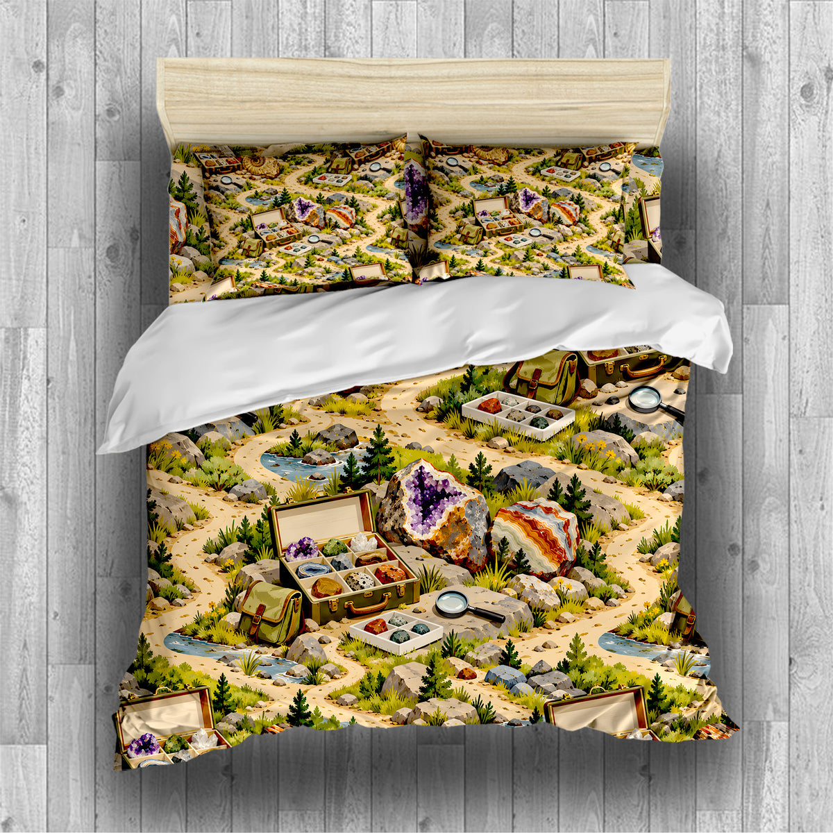 Junior Rockhound Field Camp Duvet Cover Set - Print 1