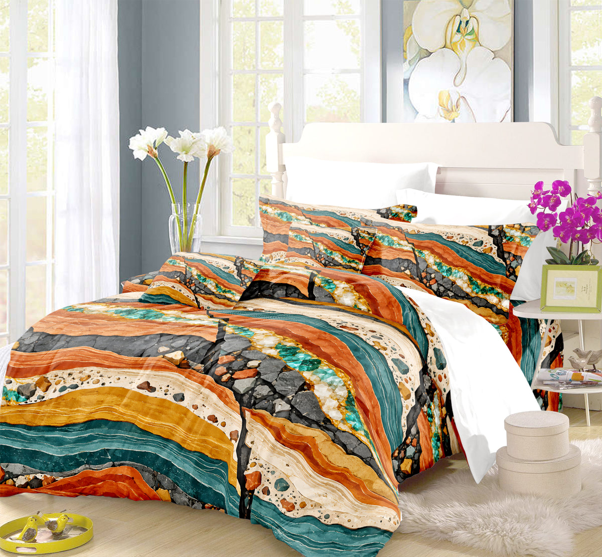 Junior Rockhound Field Camp Duvet Cover Set - Print 30