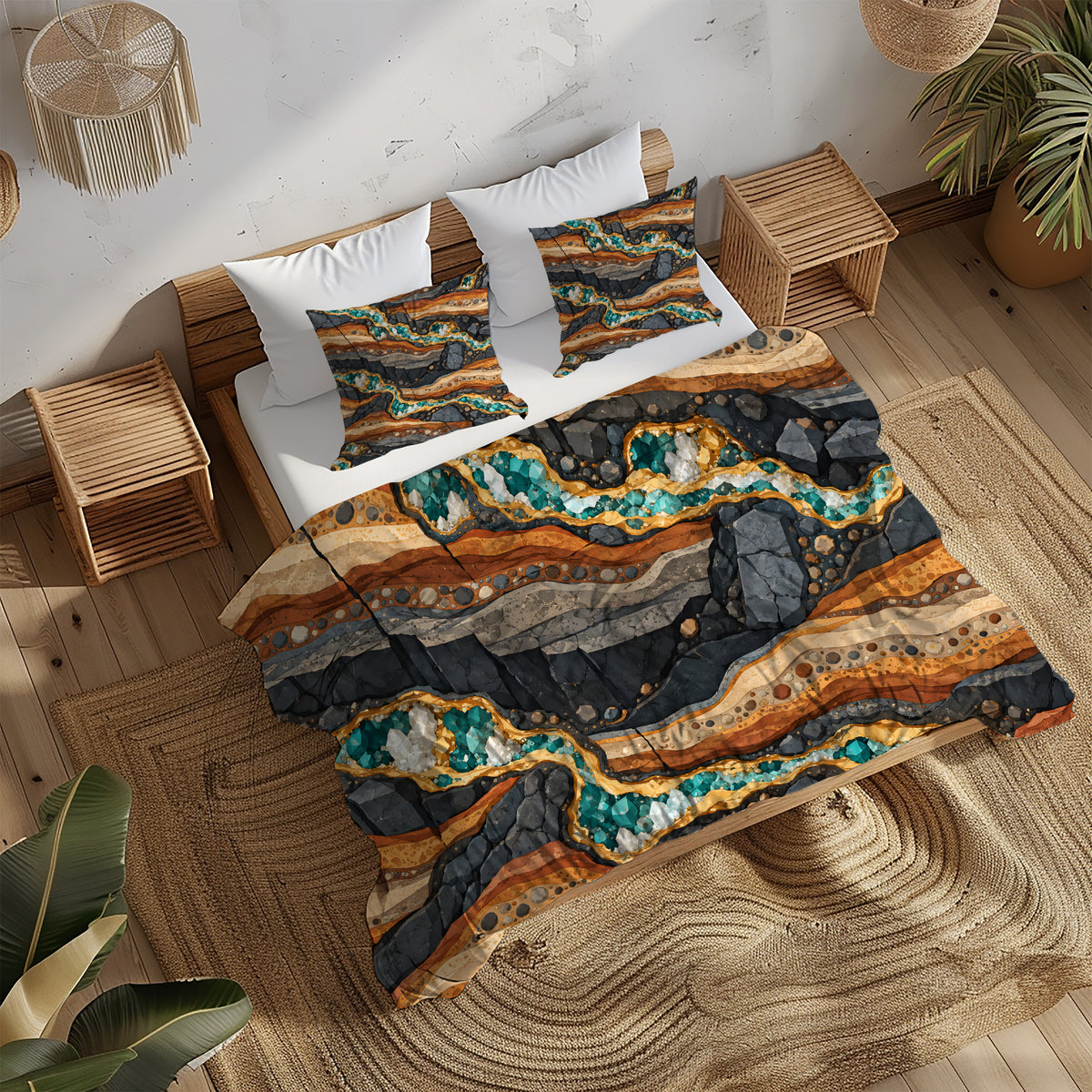 Junior Rockhound Field Camp Duvet Cover Set - Print 32