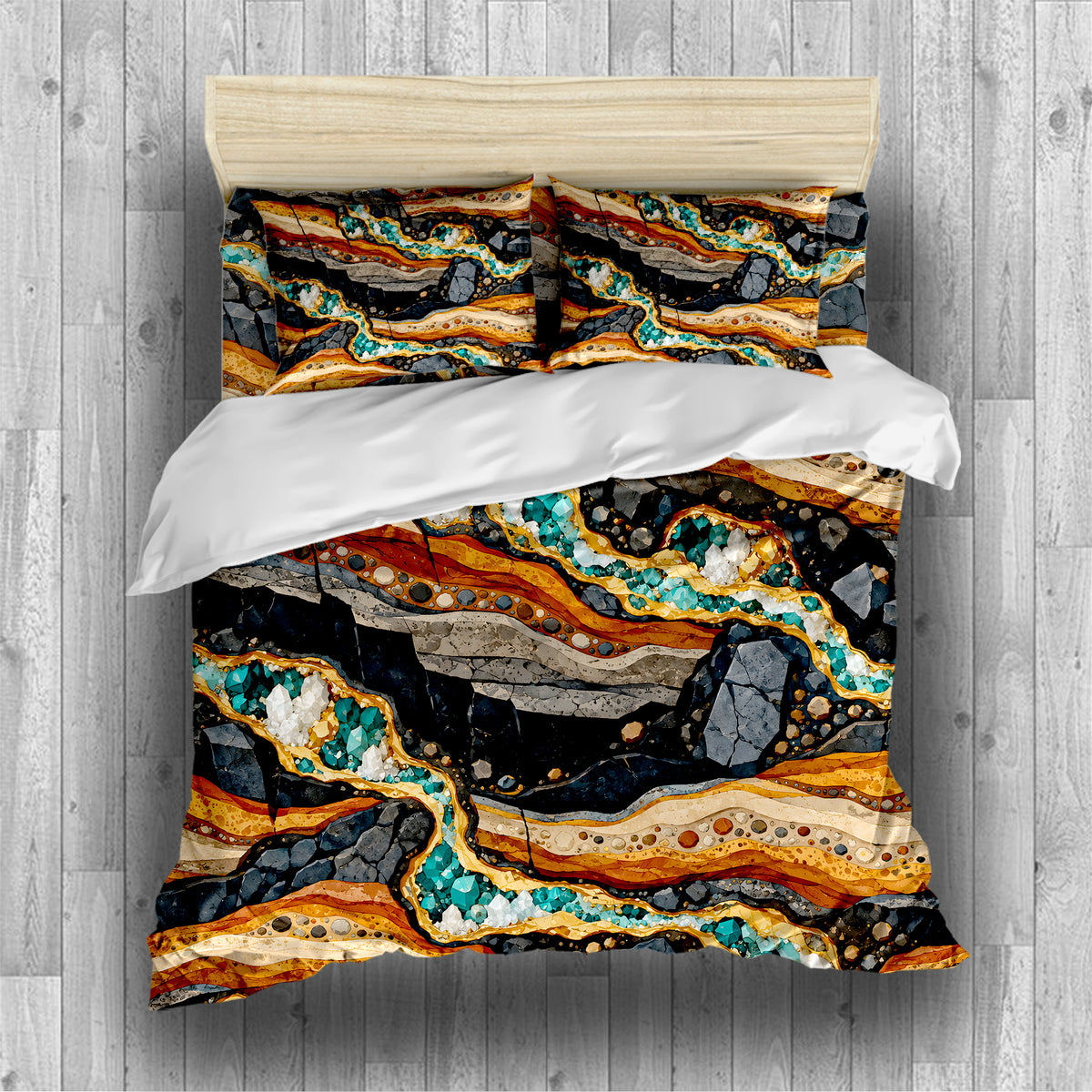 Junior Rockhound Field Camp Duvet Cover Set - Print 31