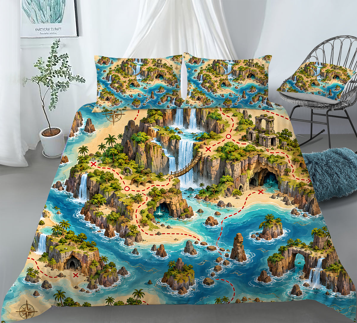 Treasure Quest Adventure Room Duvet Cover Set - Print 3
