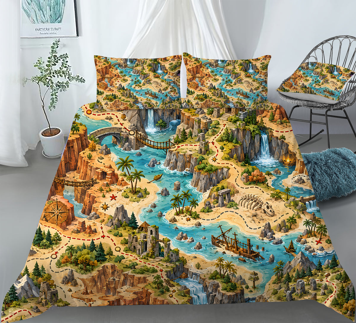 Treasure Quest Adventure Room Duvet Cover Set - Print 27
