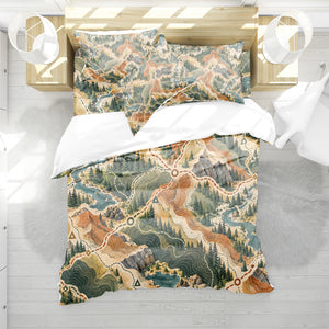 Modern Wayfinder Topography Duvet Cover Set - Print 5