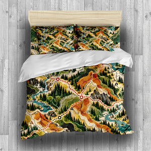 Modern Wayfinder Topography Duvet Cover Set - Print 1