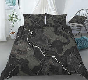 Modern Wayfinder Topography Duvet Cover Set - Print 9