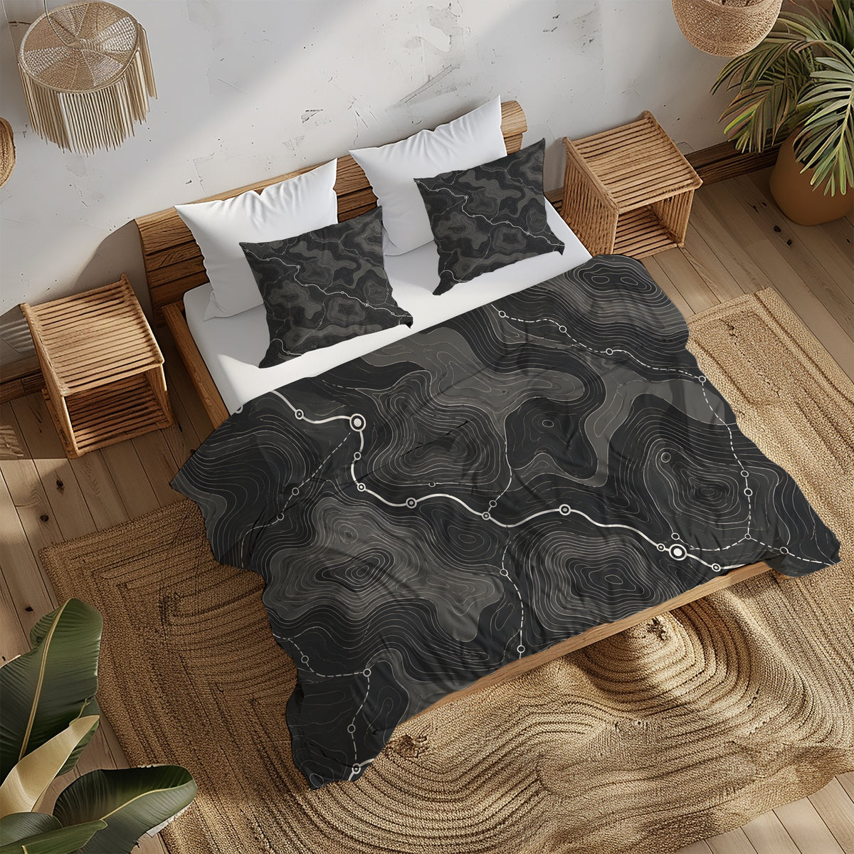 Modern Wayfinder Topography Duvet Cover Set - Print 8