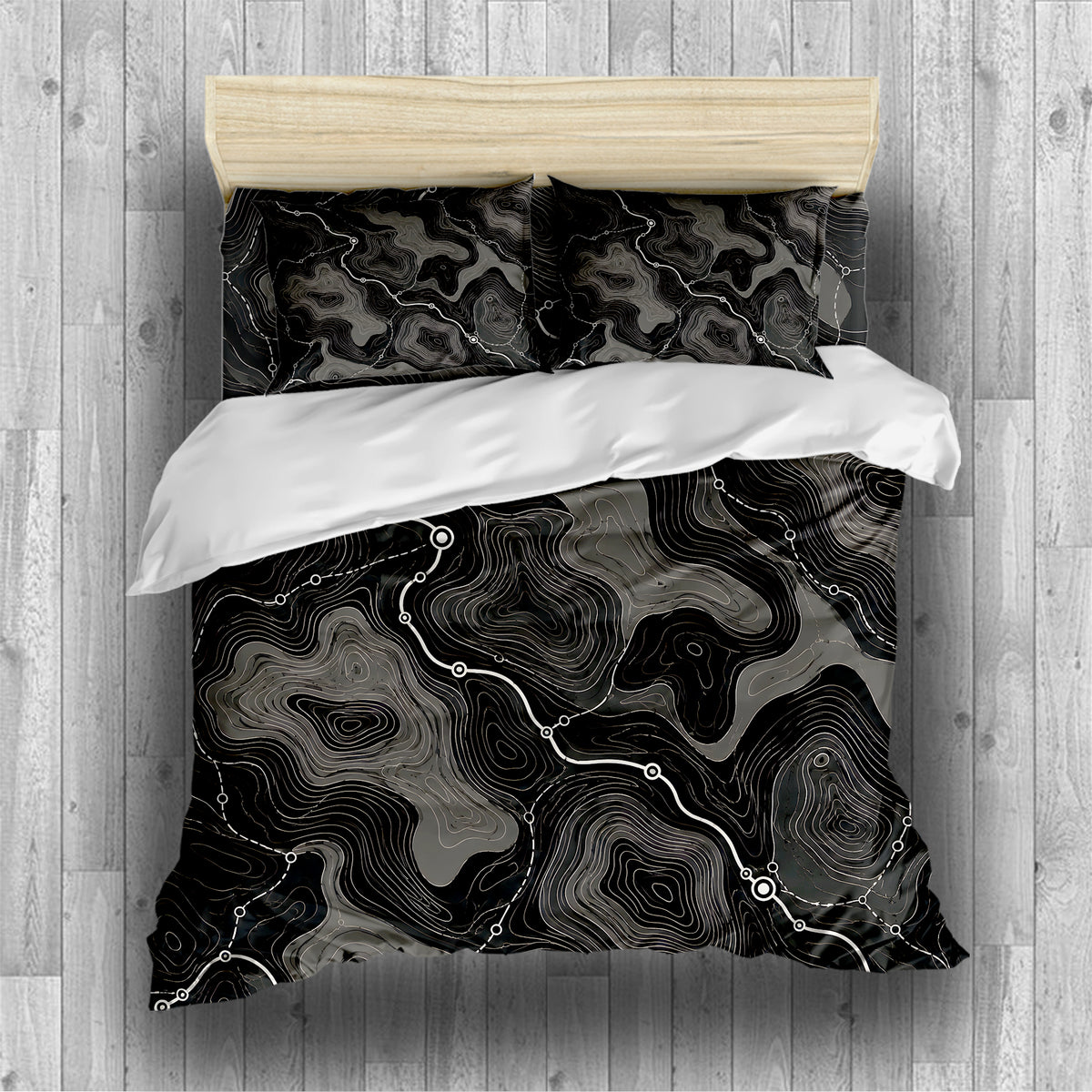 Modern Wayfinder Topography Duvet Cover Set - Print 7