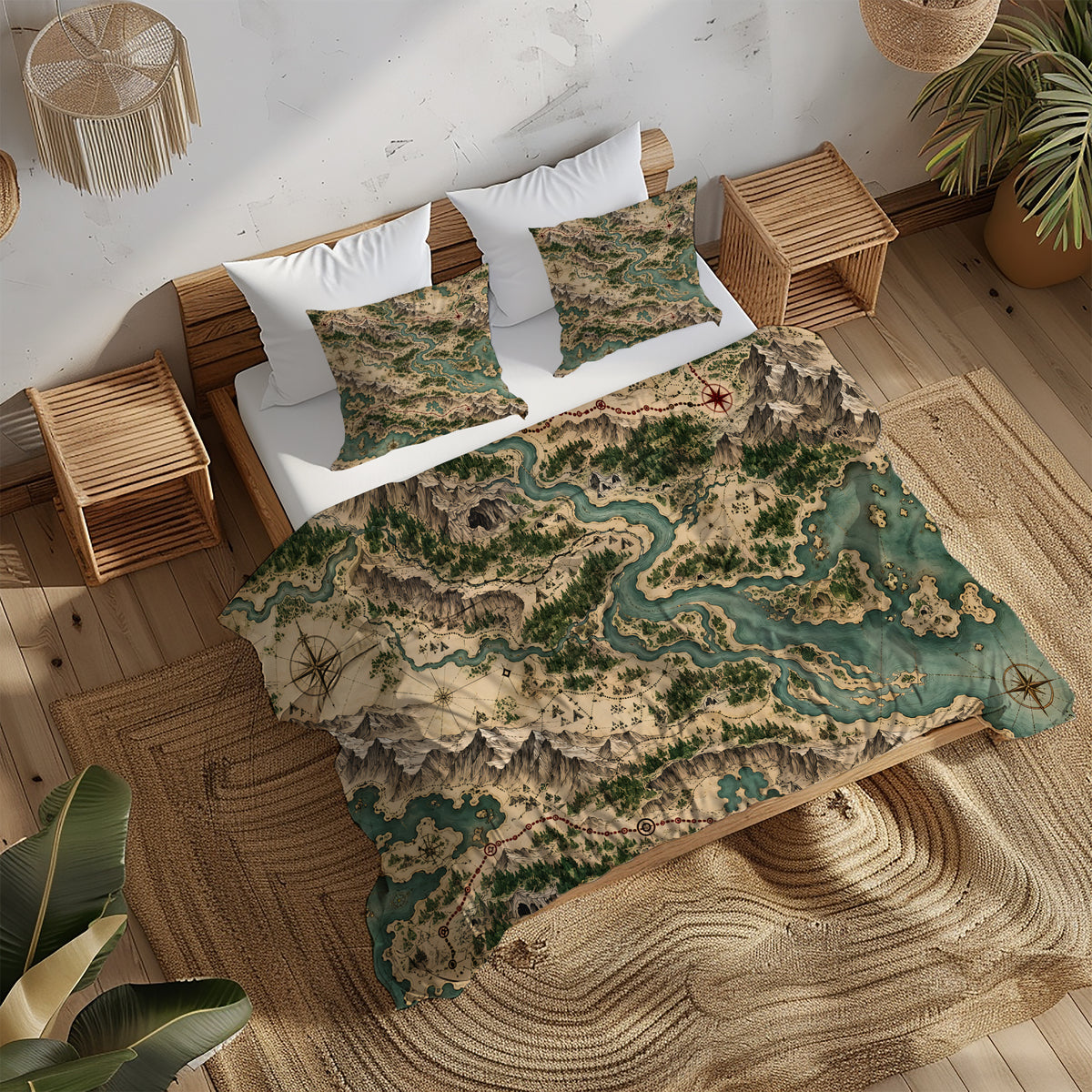 Modern Wayfinder Topography Duvet Cover Set - Print 14