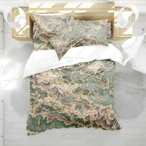 Modern Wayfinder Topography Duvet Cover Set - Print 17