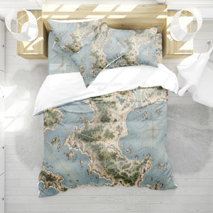 Modern Wayfinder Topography Duvet Cover Set - Print 23