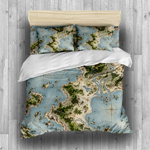 Modern Wayfinder Topography Duvet Cover Set - Print 19