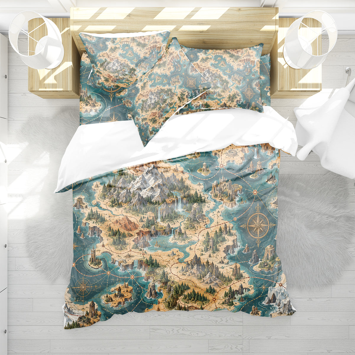 Modern Wayfinder Topography Duvet Cover Set - Print 29