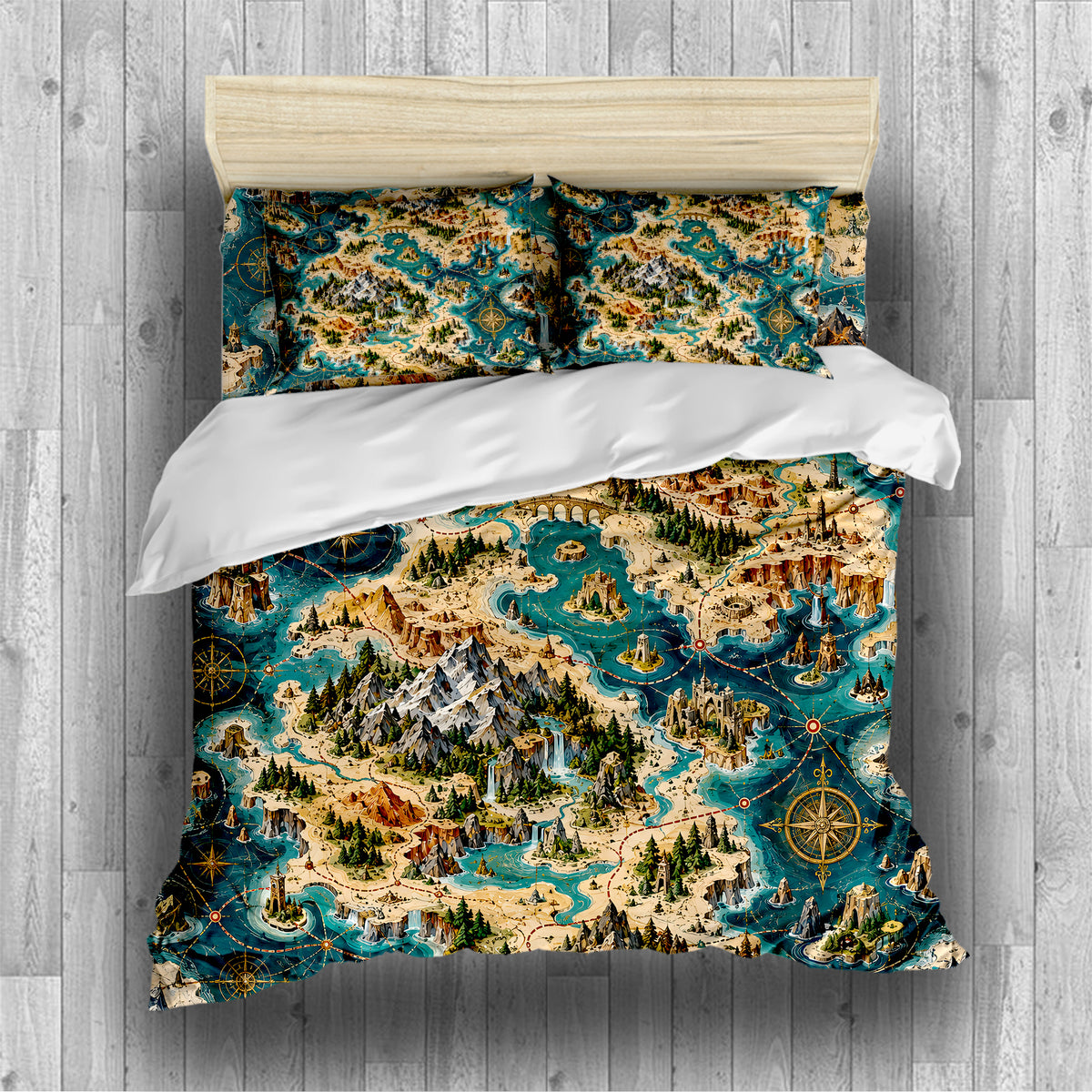 Modern Wayfinder Topography Duvet Cover Set - Print 25
