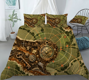 Modern Wayfinder Topography Duvet Cover Set - Print 33