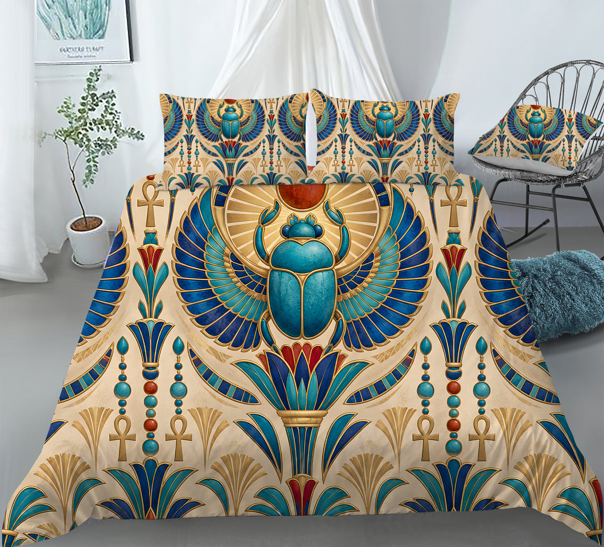 Ancient Egypt Revival Duvet Cover Set - Print 3