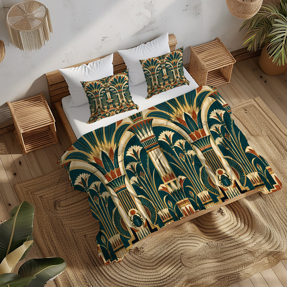 Ancient Egypt Revival Duvet Cover Set - Print 8