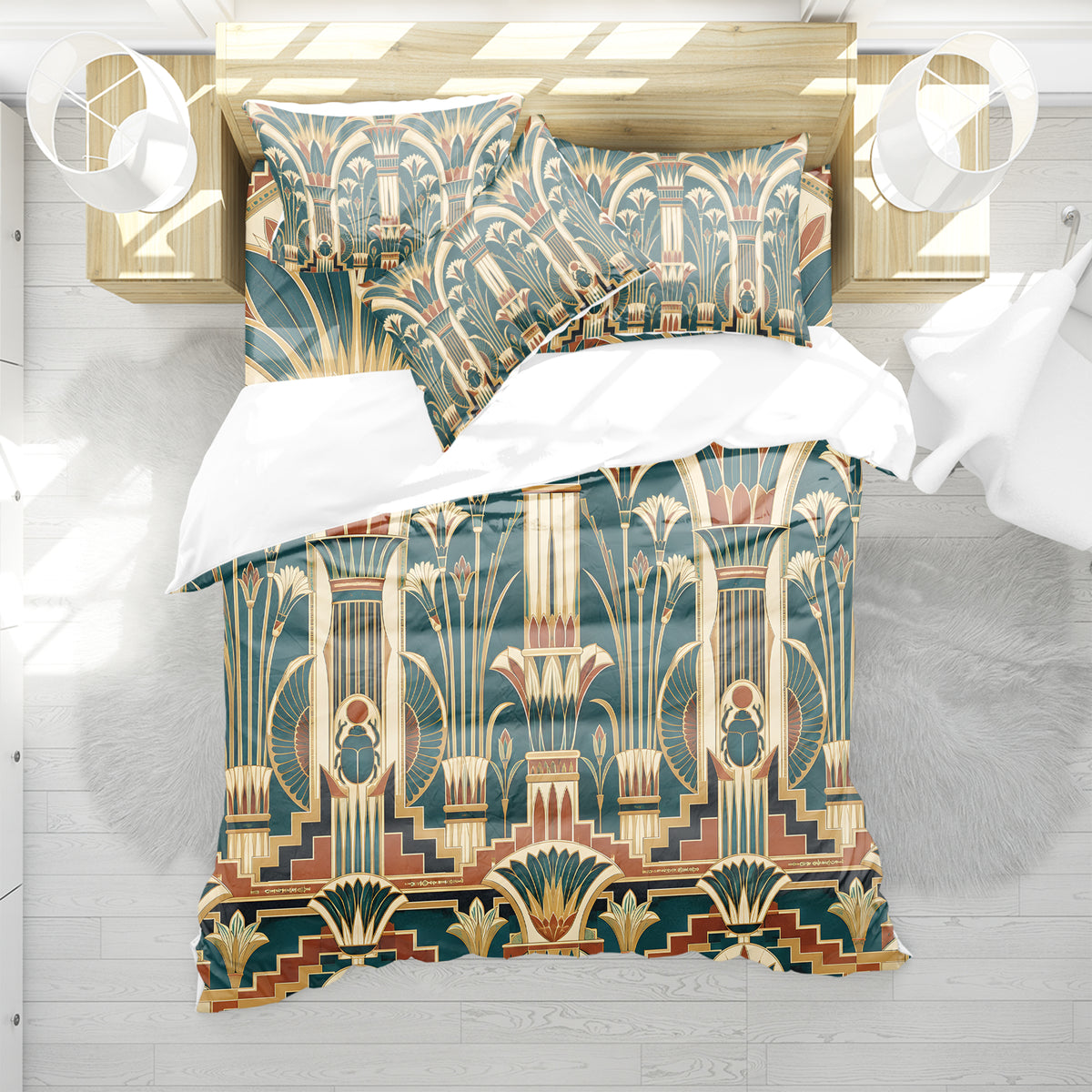 Ancient Egypt Revival Duvet Cover Set - Print 11