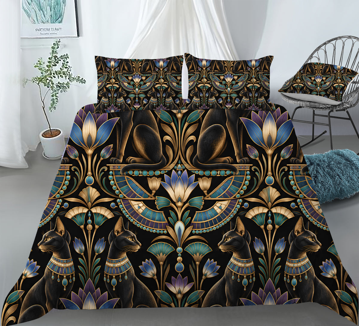 Ancient Egypt Revival Duvet Cover Set - Print 15