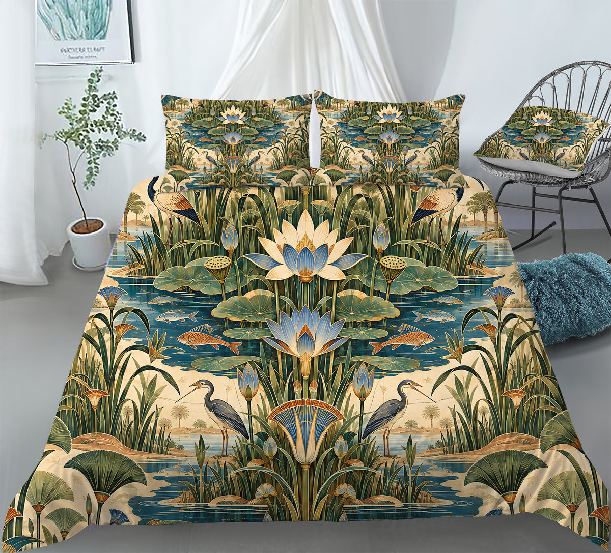 Ancient Egypt Revival Duvet Cover Set - Print 21