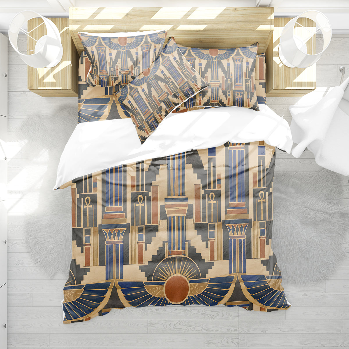 Ancient Egypt Revival Duvet Cover Set - Print 29