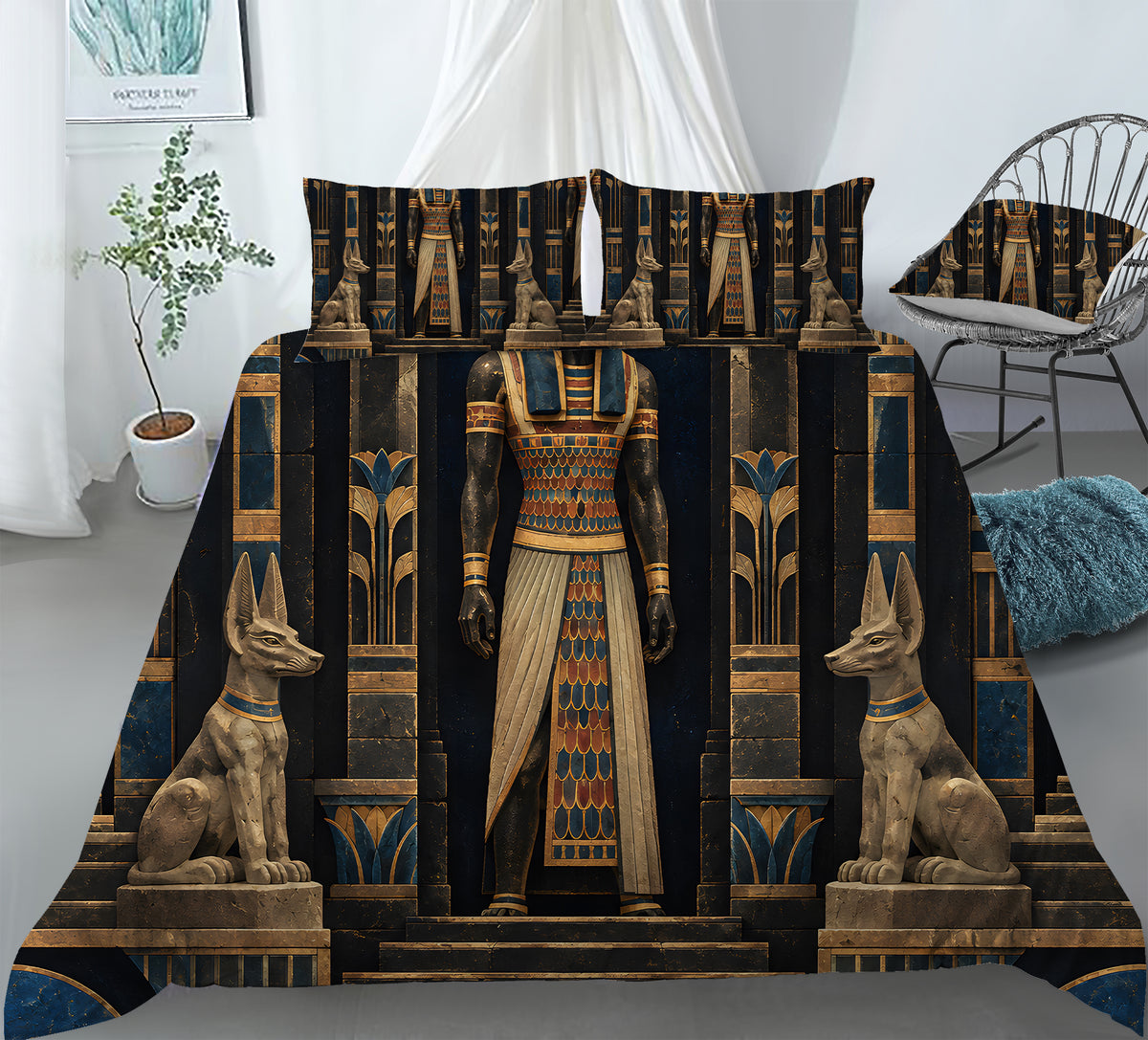Ancient Egypt Revival Duvet Cover Set - Print 33