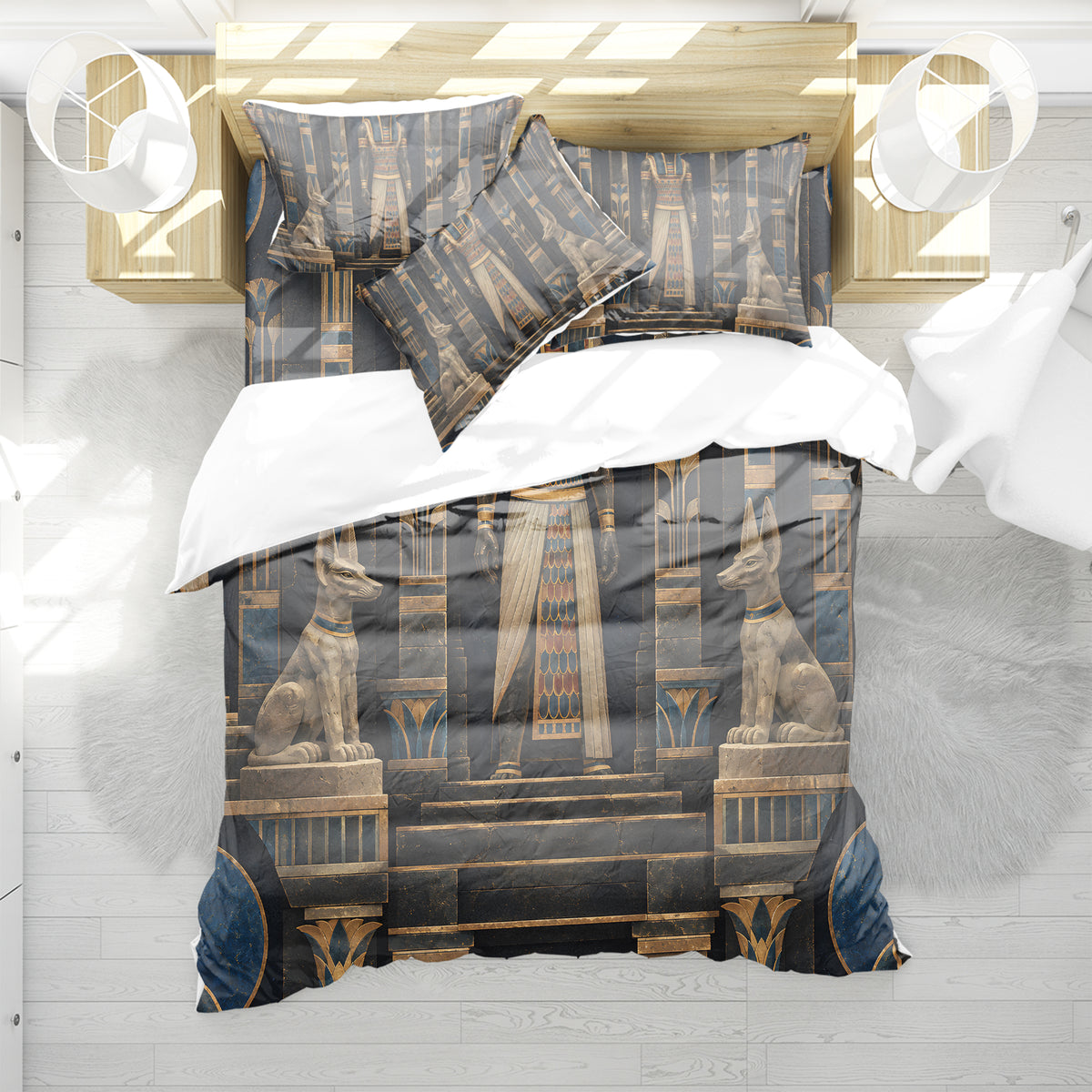 Ancient Egypt Revival Duvet Cover Set - Print 35