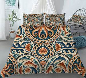 Ancient Rome Mosaic Duvet Cover Set - Print 3