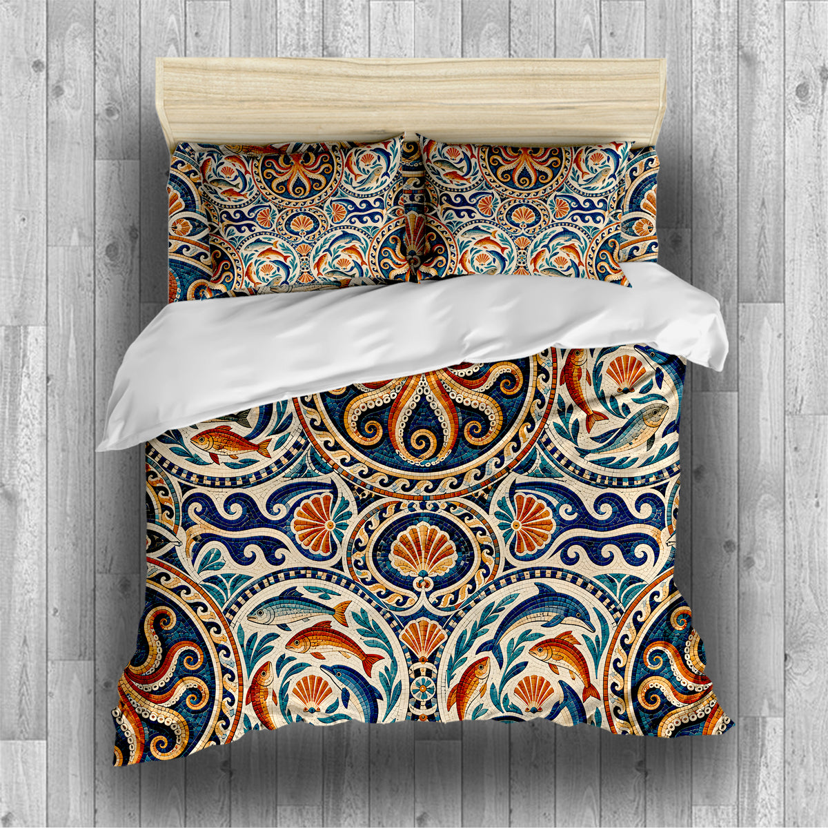 Ancient Rome Mosaic Duvet Cover Set - Print 1